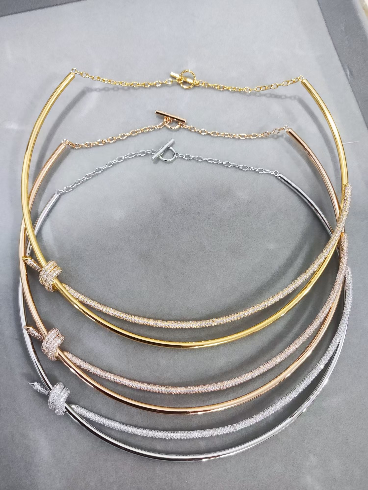 Tiffany Knot Double Row Hinged Necklace - Rep Fashion™