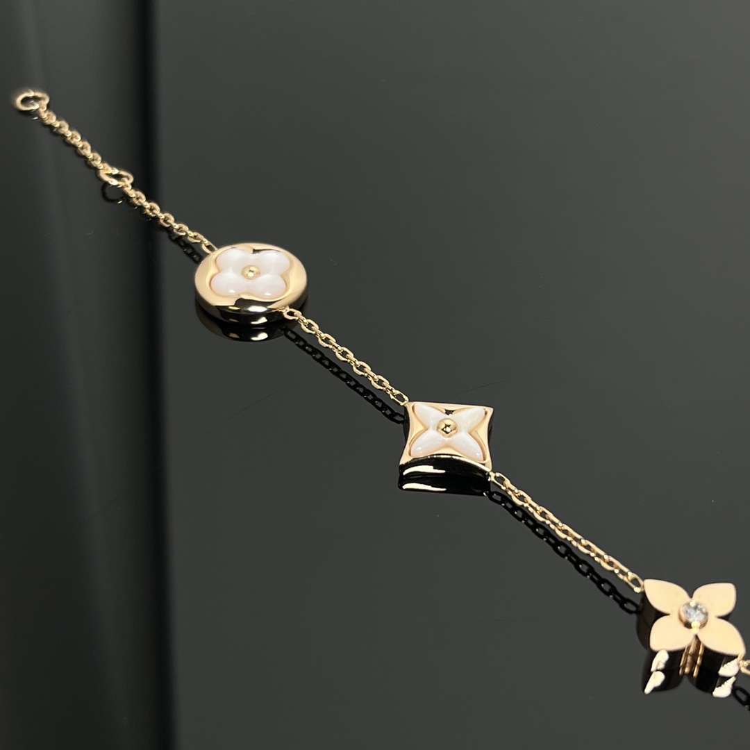 Louis Vuitton White Mother of Pearl Star Sun Blossom 5 Motifs Bracelet - Rep Fashion™