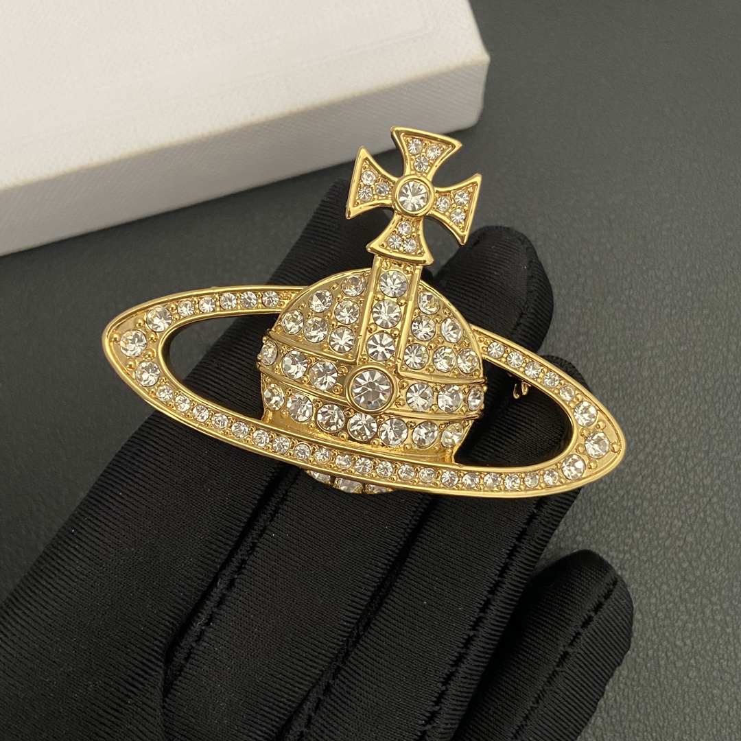 Vivienne Westwood Large Saturn Brooch - Rep Fashion™