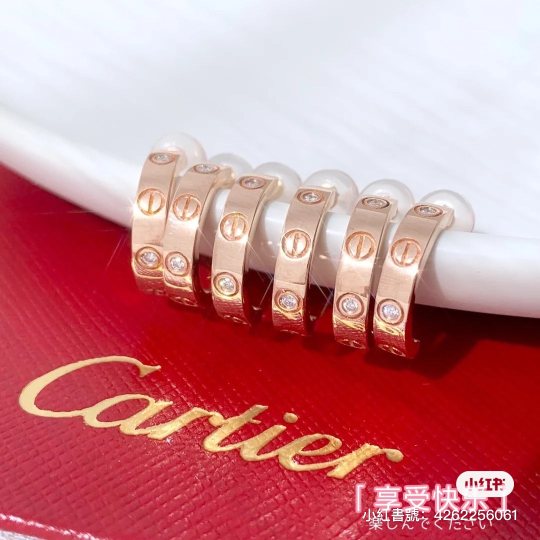 Cartier Diamond Paved LOVE Half Hoop Earrings - Rep Fashion™