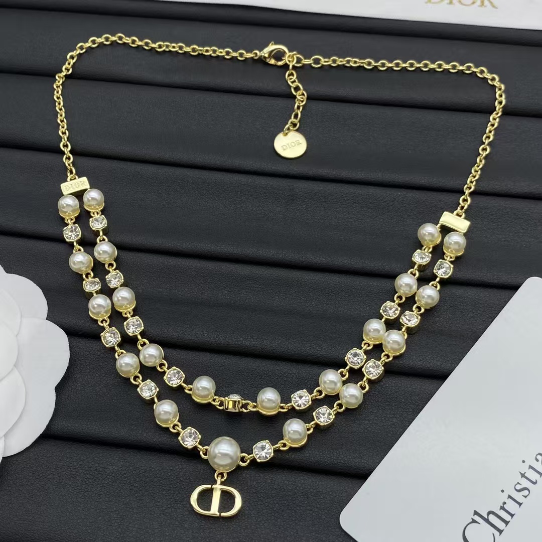 Dior Layered Two Row Pearl Necklace - Rep Fashion™