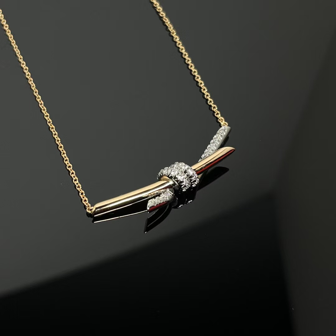 Tiffany Knot Pendant Necklace - Mixed Metal Color - Rep Fashion™
