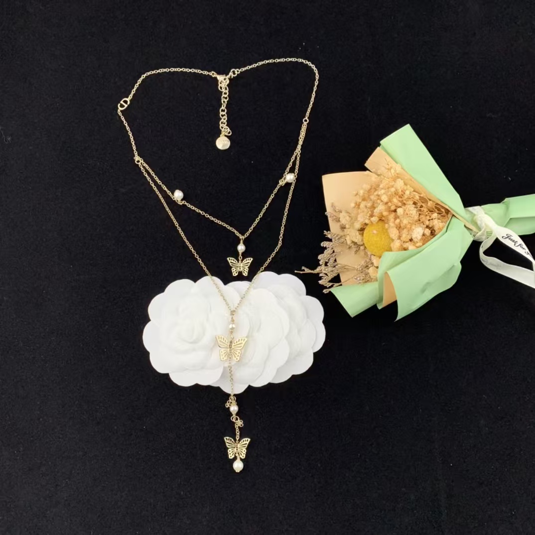 Dior Butterfly Two Layered Long Y Necklace - Rep Fashion™
