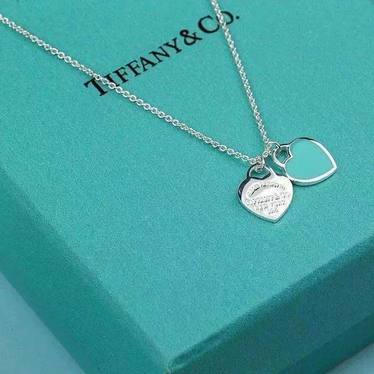 Tiffany Double Heart Tag Pendant Necklace - Rep Fashion™