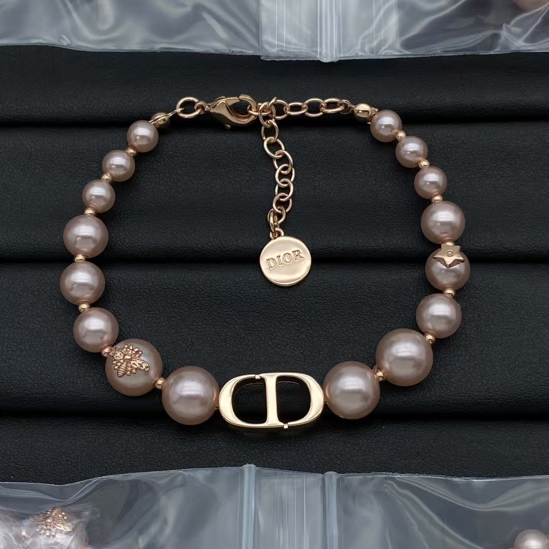 Dior Rose Gold Pink Pearl Bracelet - Rep Fashion™