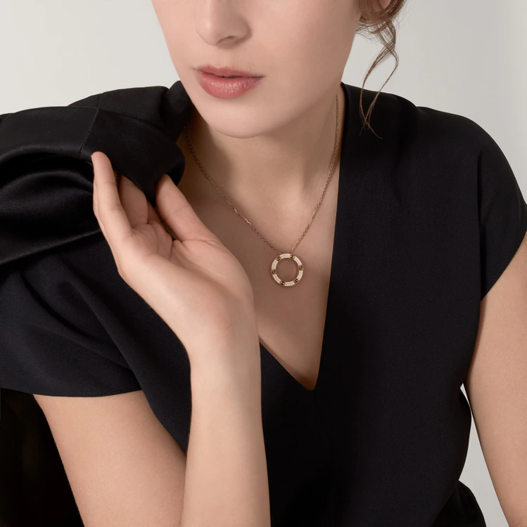 Cartier Diamond Paved LEVE LOVE Pendant Necklace - Rep Fashion™