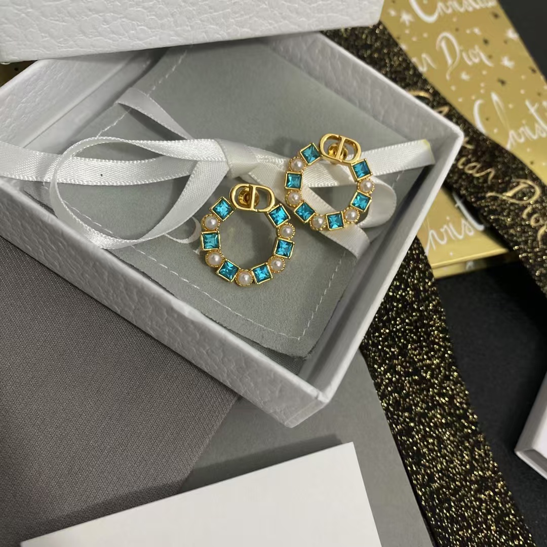 Dior Color Gem Rhinestone Earrings - Rep Fashion™