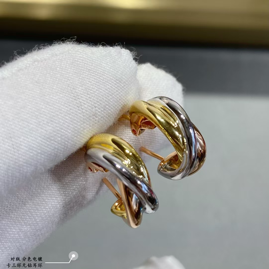 Cartier Three Colors Metal Hoop Earrings - Rep Fashion™