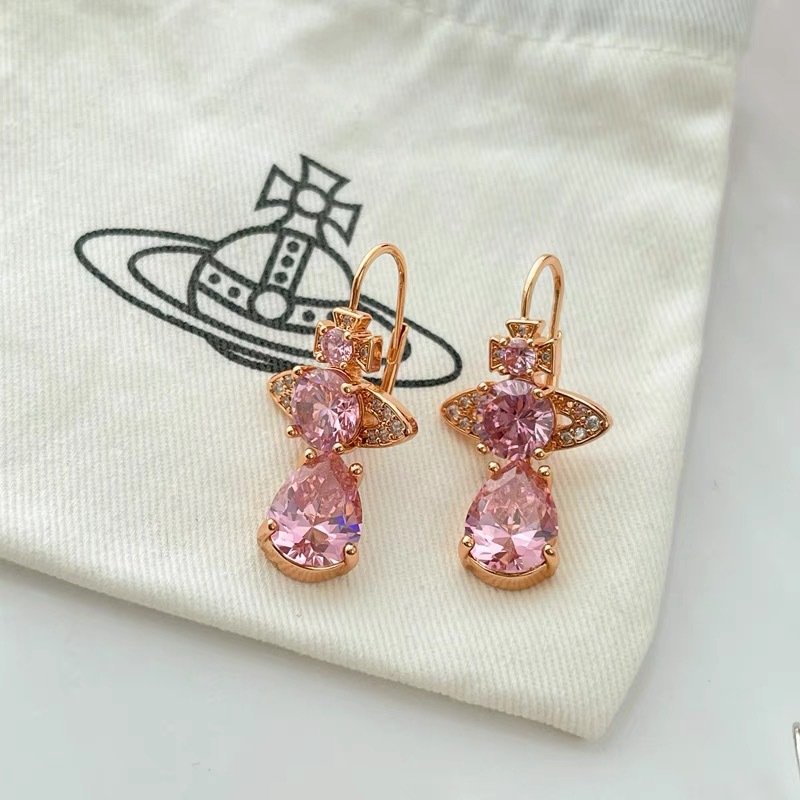 Vivienne Westwood Luxury Colorful Diamond Teardrop Earrings - Rep Fashion™