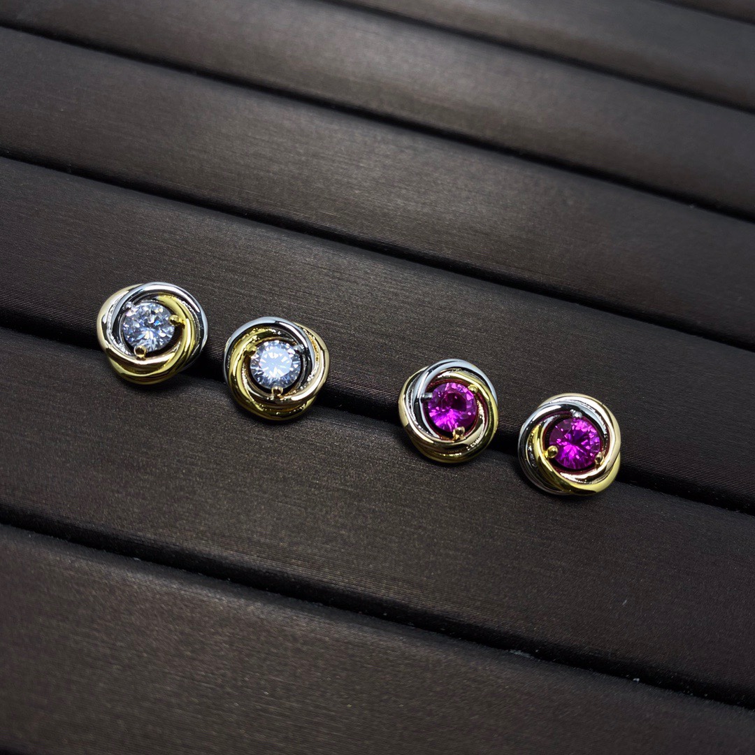 Cartier Trinity Diamond Paved Stud Earrings Necklace - Rep Fashion™