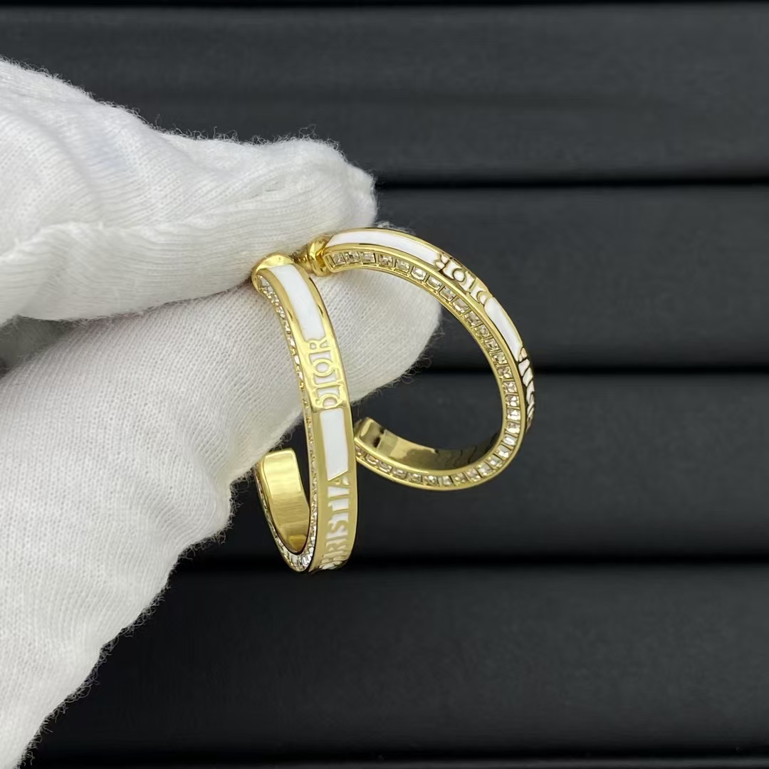 Dior Hoop Enamel Earrings - Rep Fashion™