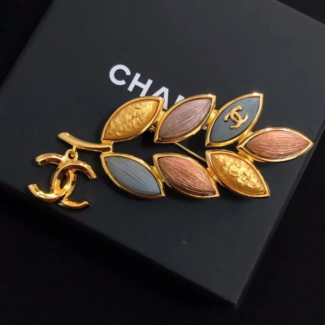 Chanel Multi Color Leaf Brooch - Rep Fashion™