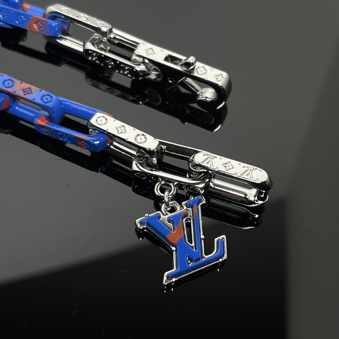 Louis Vuitton Blue Silver Mixed Color Men's Monogram Bracelet - Rep Fashion™