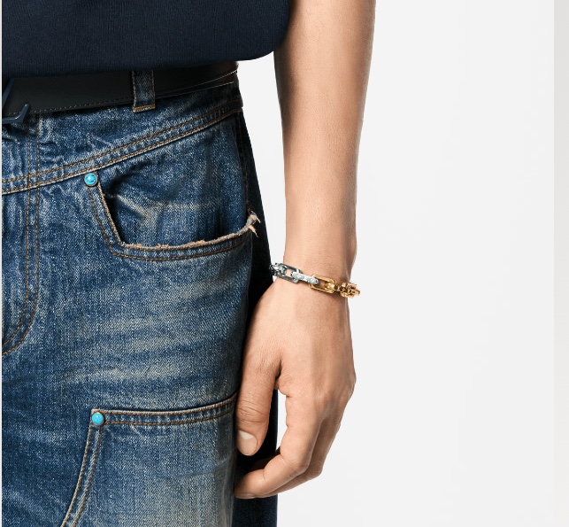 Louis Vuitton Silver Gold Mixed Color Chunky Bracelet - Rep Fashion™