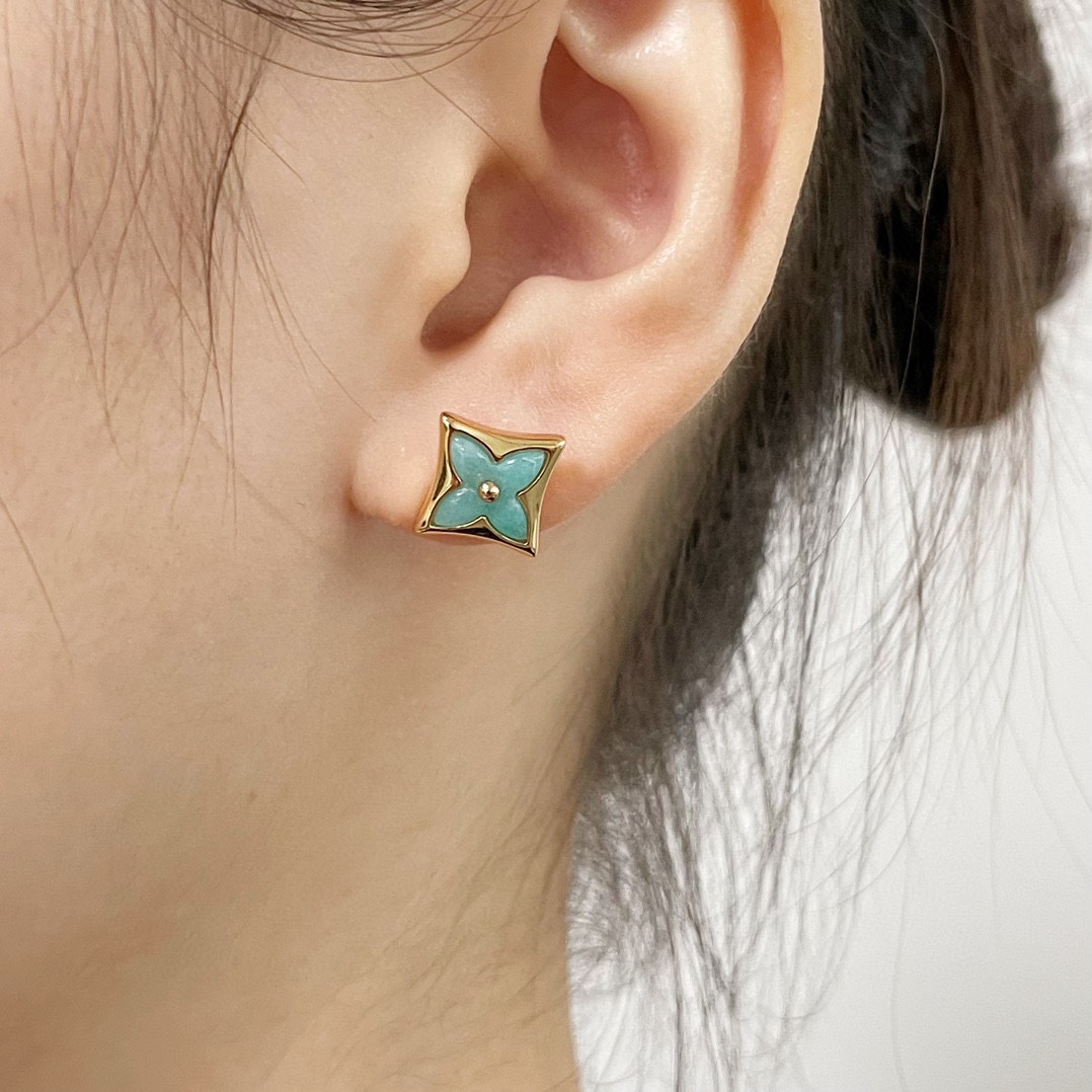 Louis Vuitton Amazonite Stud Earrings - Rep Fashion™