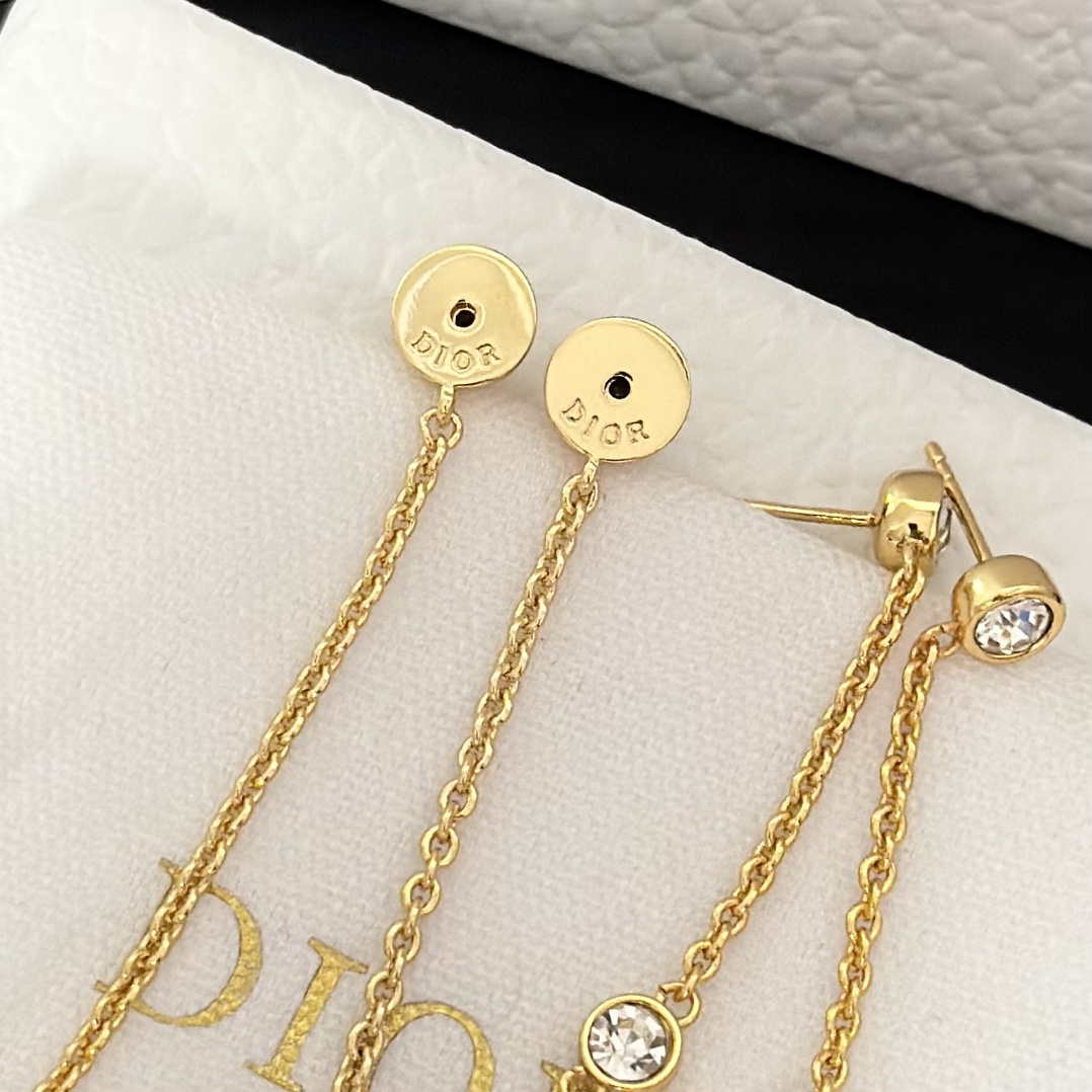 Dior Chain Tassel Earrings - Rep Fashion™
