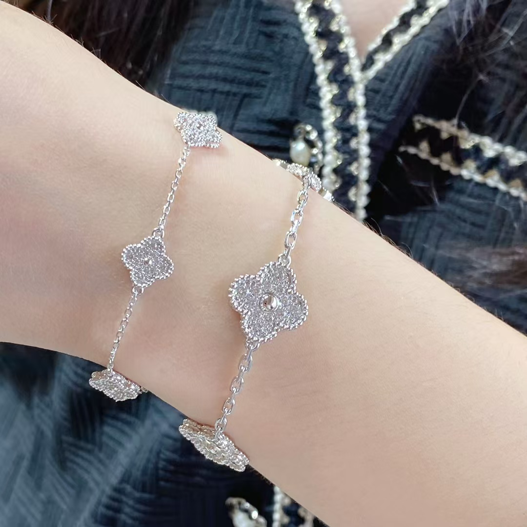 VCA Sweet Alhambra Full Diamond Bracelet, 6 Motifs - Rep Fashion™