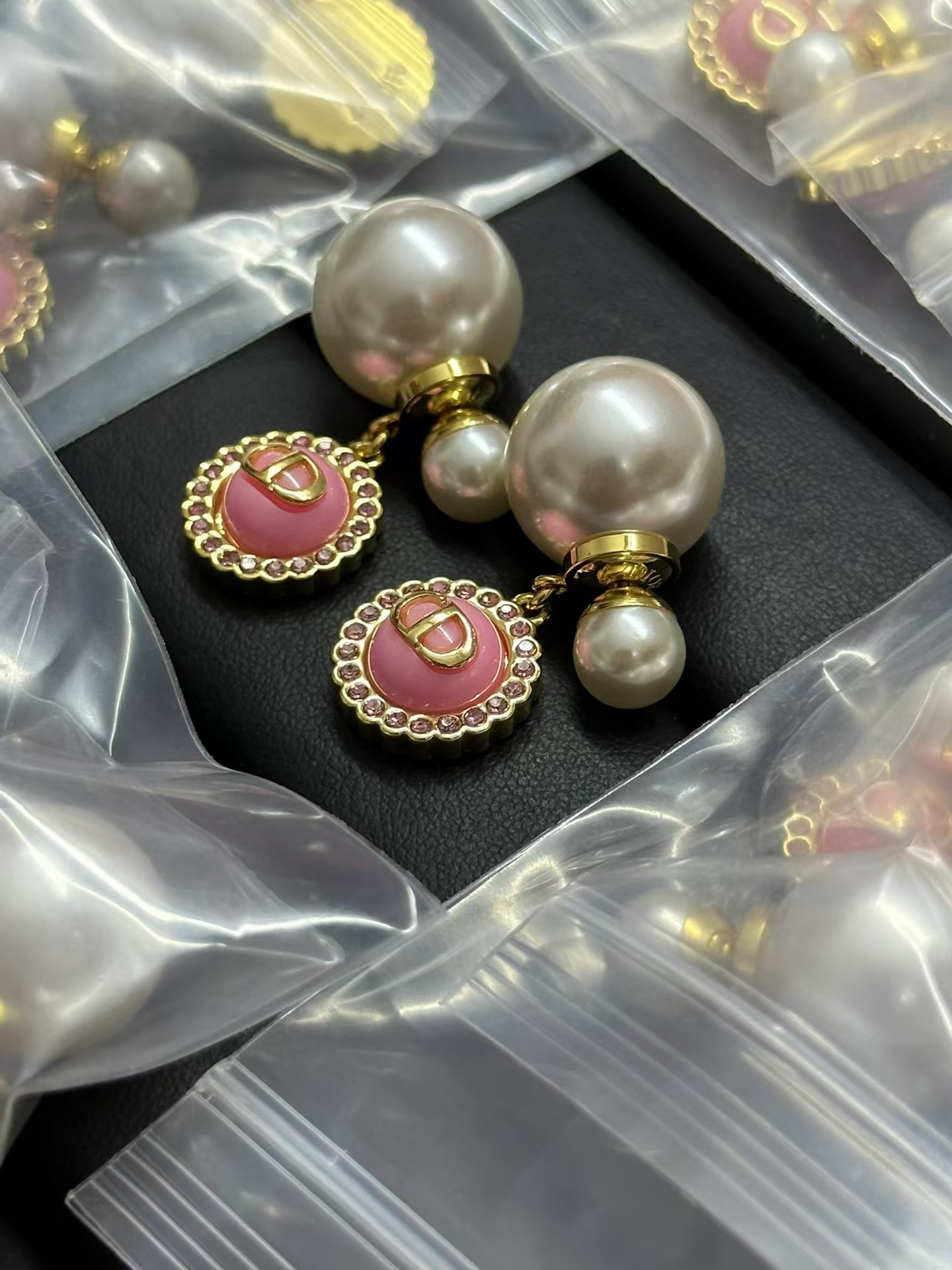 Dior Pink CD Tribales Pearl Earrings - Rep Fashion™
