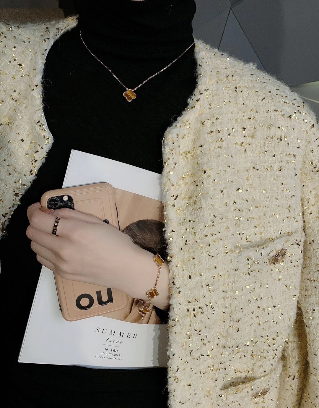 VCA Tiger Eye Clover Vintage Alhambra Pendant Necklace - Rep Fashion™