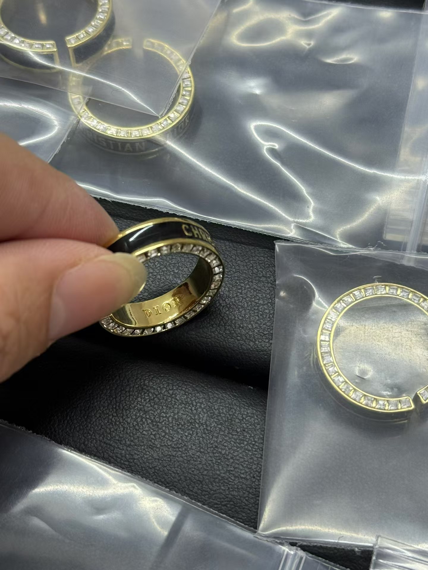 Black Enamel CHRISTIAN DIOR Ring - Rep Fashion™