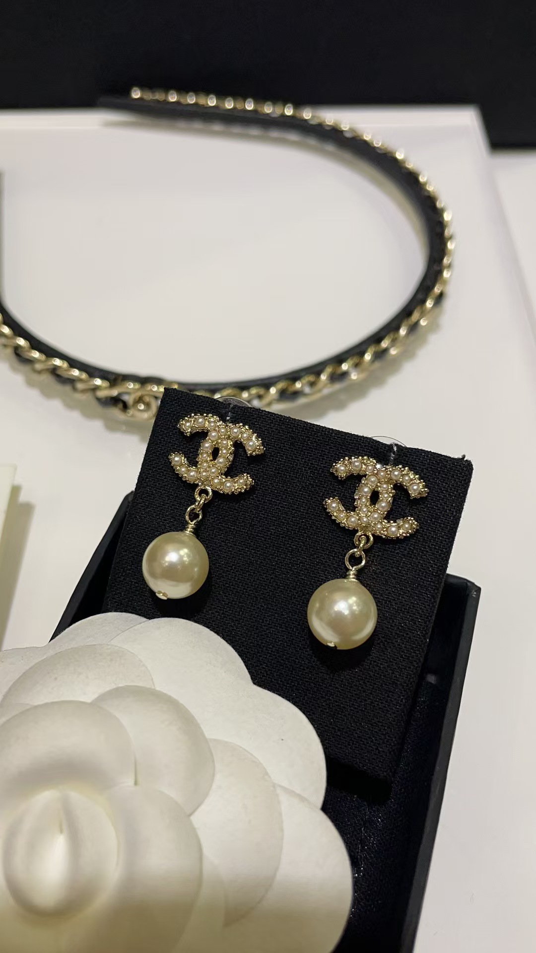Chanel Double C with Pearl Drop Earrings - Rep Fashion™