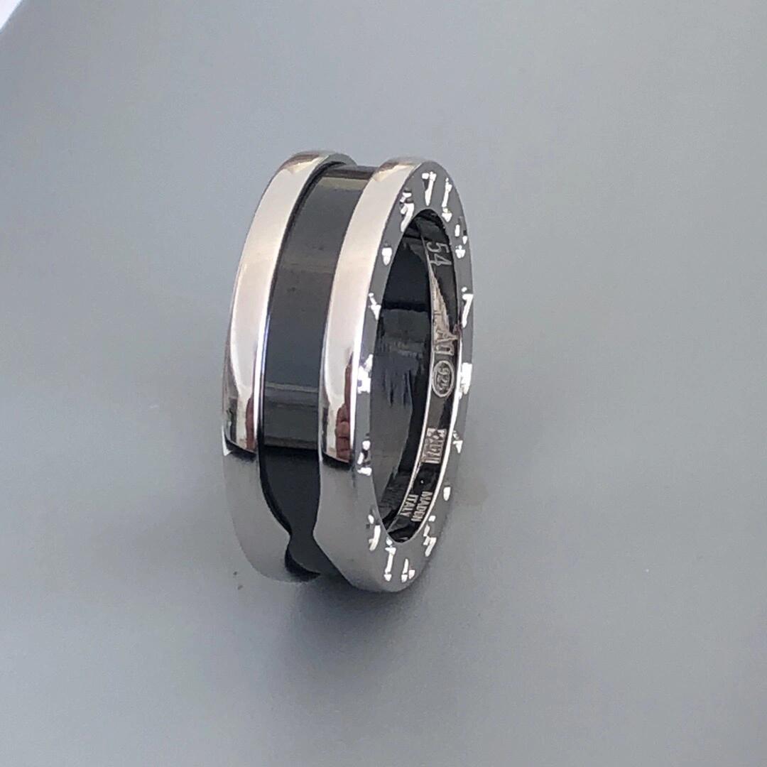 Dupe Bvlgari B.zero1 Ring in Silver with Black Ceramic - Rep Fashion™