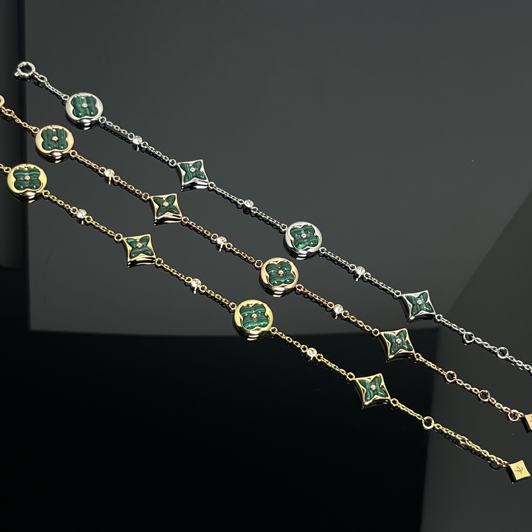 Louis Vuitton 4 Motifs Malachite Star Sun Bracelet - Rep Fashion™
