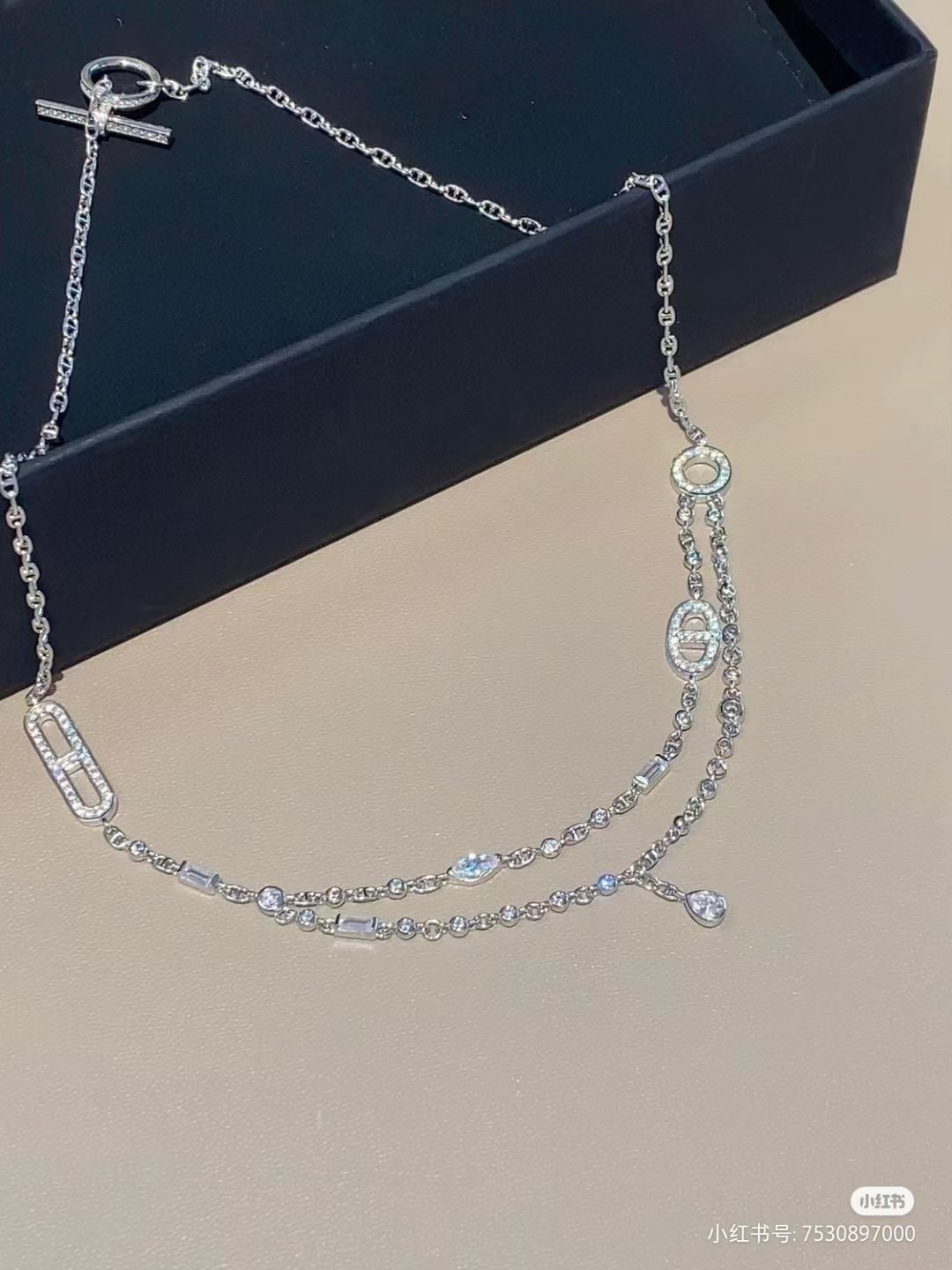 Hermes Pig Nose Teardrop Diamond Pendant Necklace - Rep Fashion™