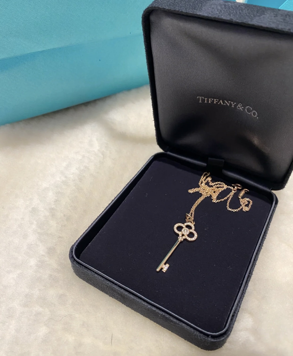 Tiffany Crown Key Pendant Necklace in Rose Gold - Rep Fashion™