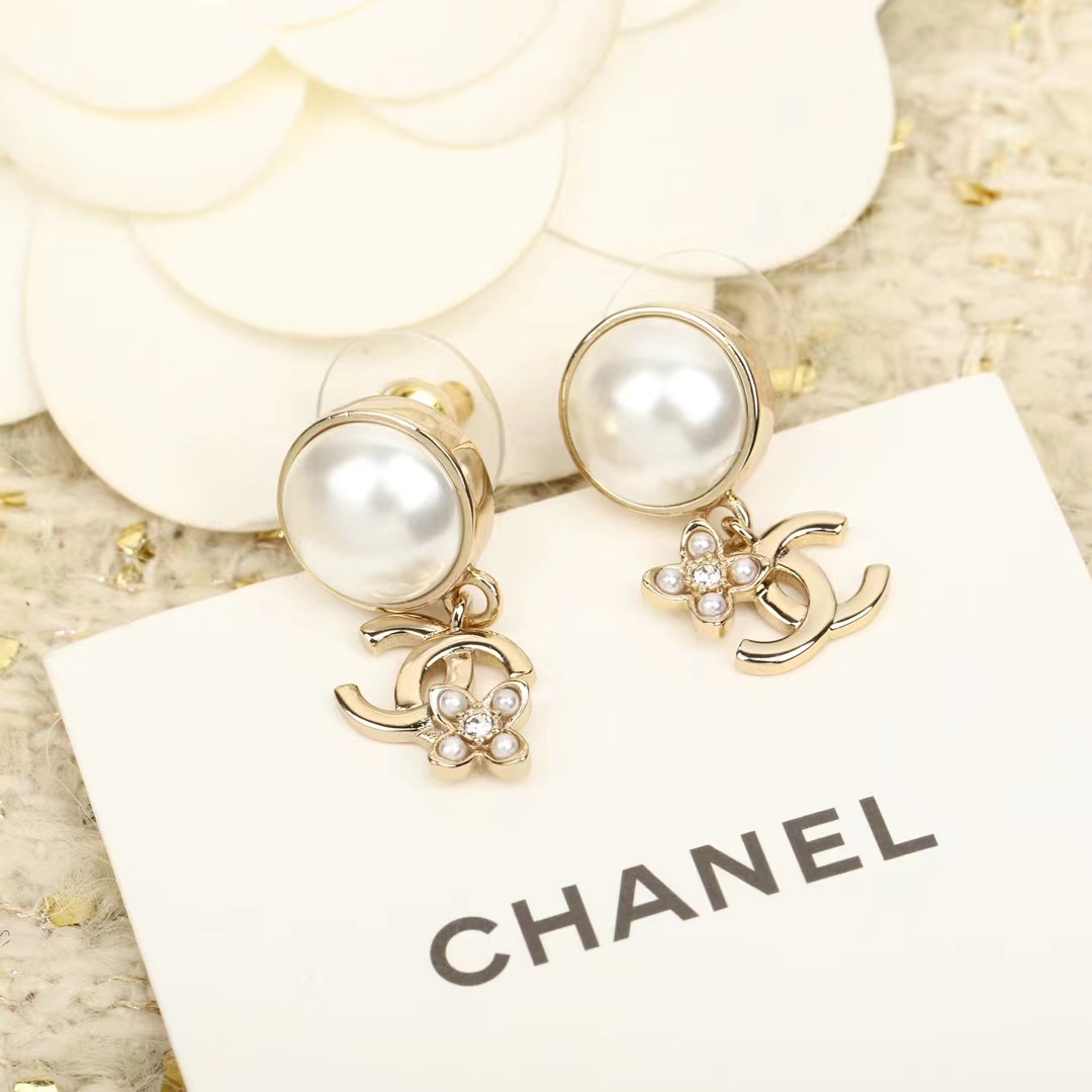 Chanel Pearl Stud Double C Dangle Earring - Rep Fashion™