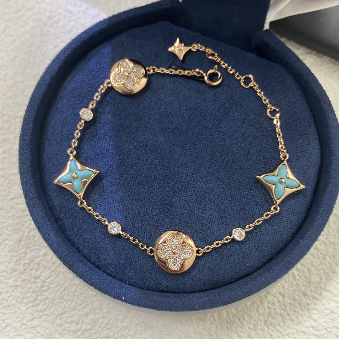 Louis Vuitton Diamond Sun Blue Amazonite Star Bracelet - Rep Fashion™