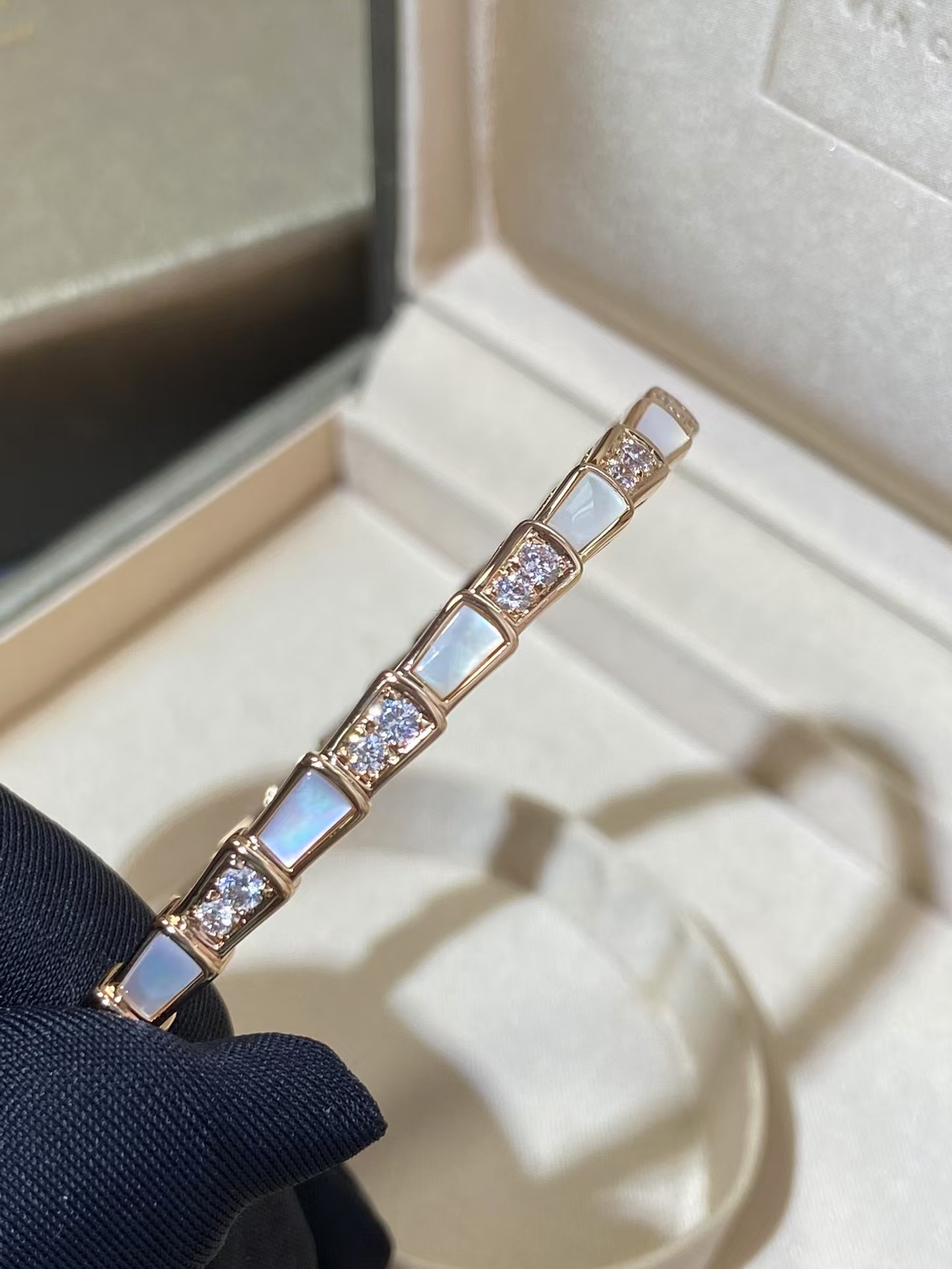 Bvlgari Serpenti Viper Bracelet Bangle in Rose Gold - Rep Fashion™