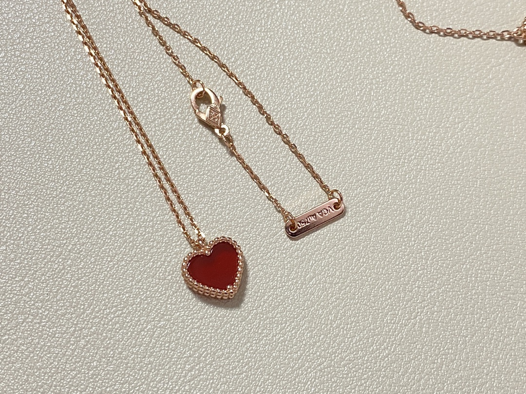 VCA Rose Gold Red Sweet Heart Earrings Bracelet Necklace - Rep Fashion™