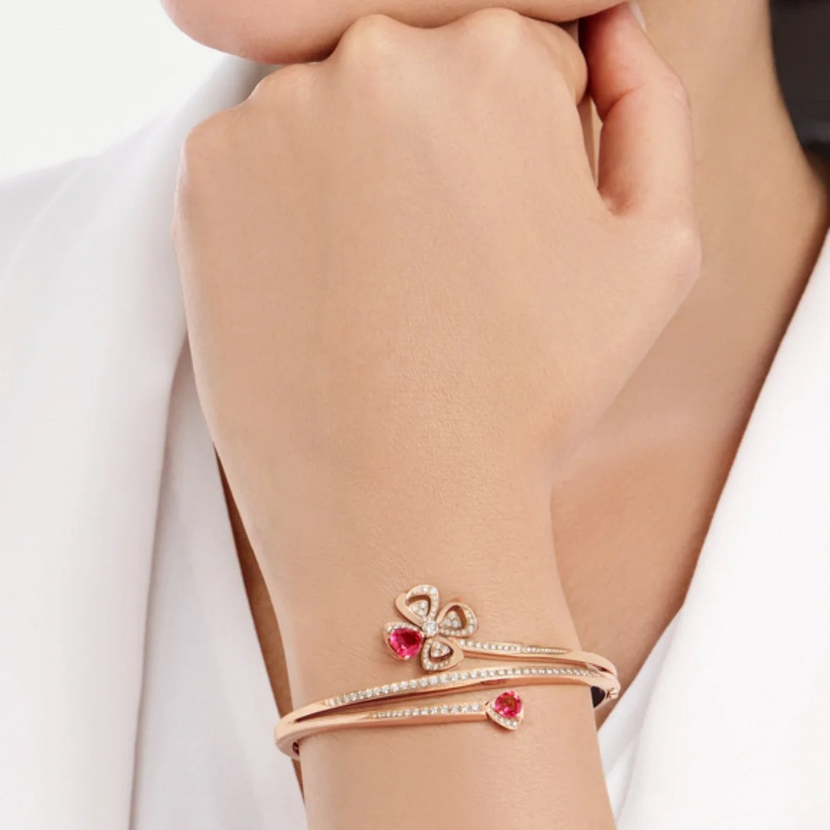 Bvlgari Red Gem Fiorever Bracelet Rose Gold - Rep Fashion™