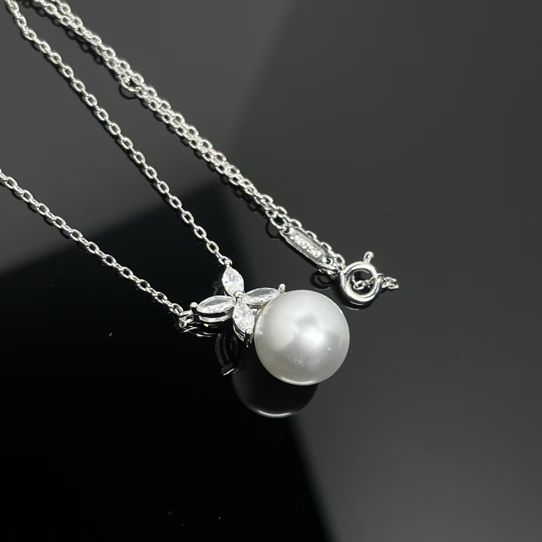 Tiffany Victoria Pearl and Diamond Pendant Necklace - Rep Fashion™