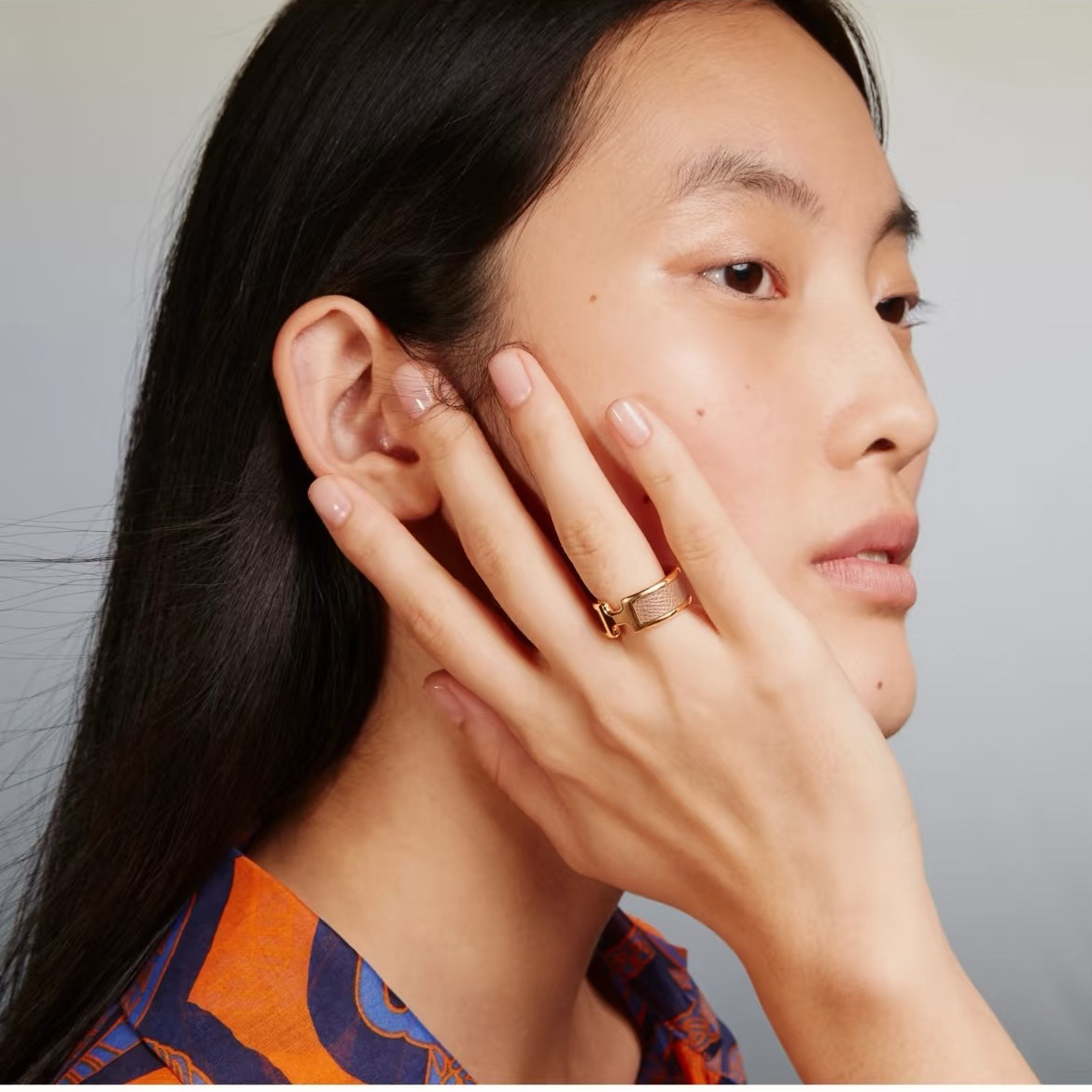 Hermes Rose Gold Brown Olympe Ring - Rep Fashion™