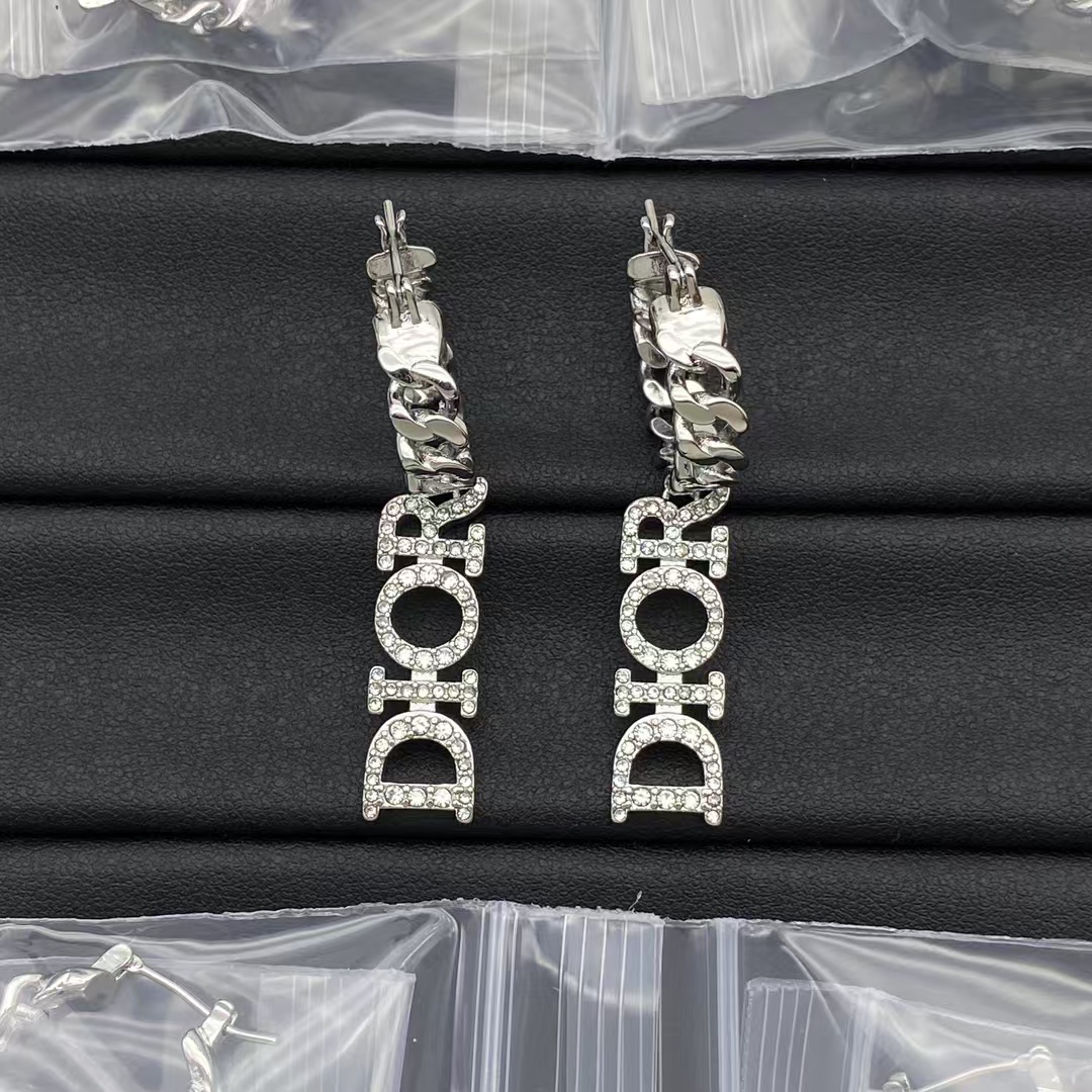 Dior Dangle Hoop Chain Earrings - Rep Fashion™