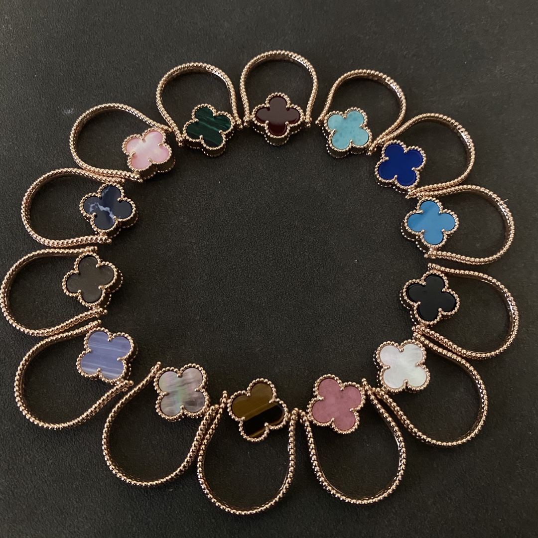 VCA Vintage Alhambra Reversible Ring, Rose Gold, 14 Stone Options - Rep Fashion™