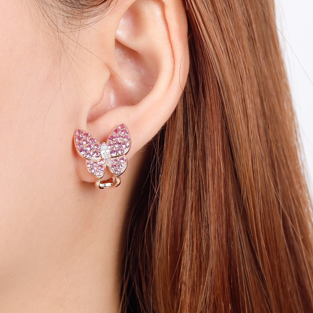 VCA Asymmetrical Diamond Butterfly Earrings - Rep Fashion™