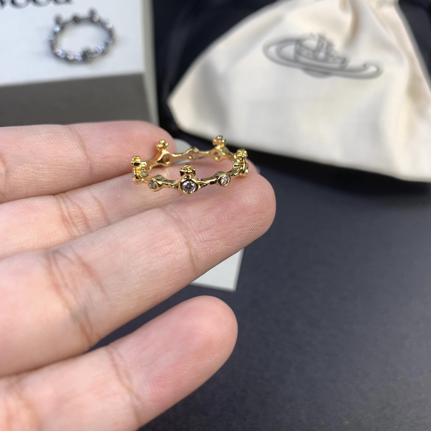 Vivienne Westwood Bamboo Knot Saturn Ring - Rep Fashion™