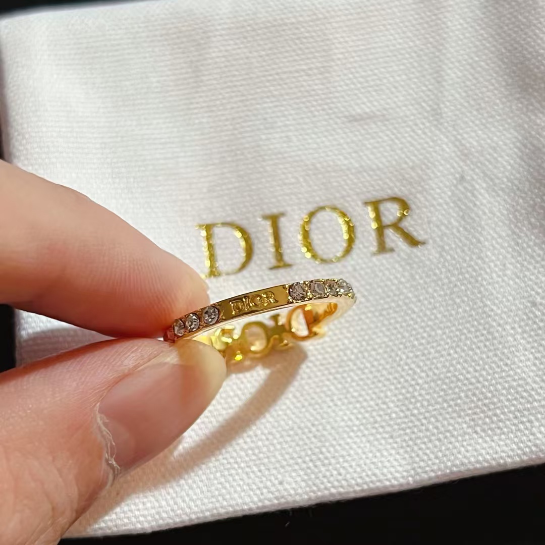 Dior Letters Diamond Paved Ring - Rep Fashion™