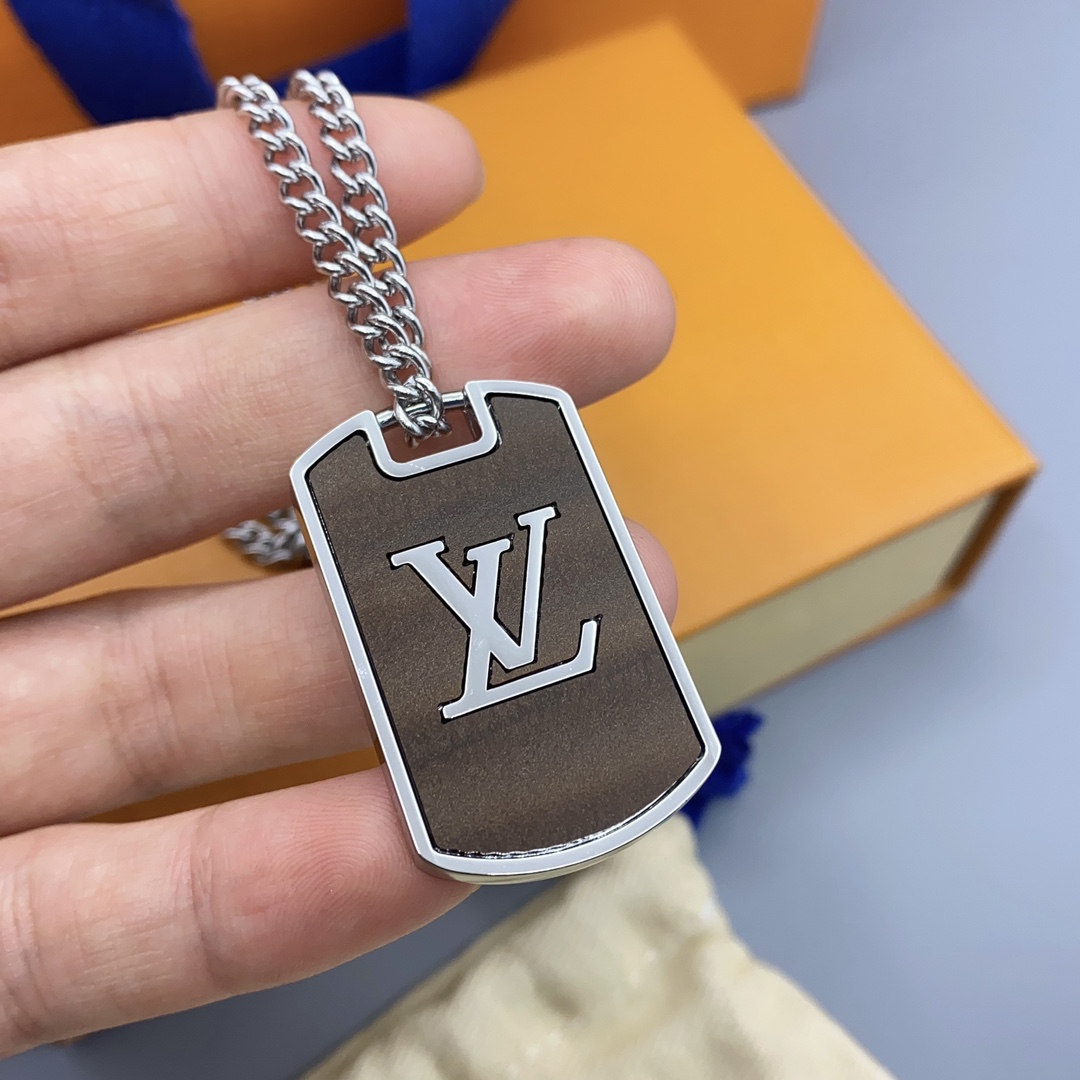 Louis Vuitton Two-sided Engraved Monogram Tag Necklace - Rep Fashion™