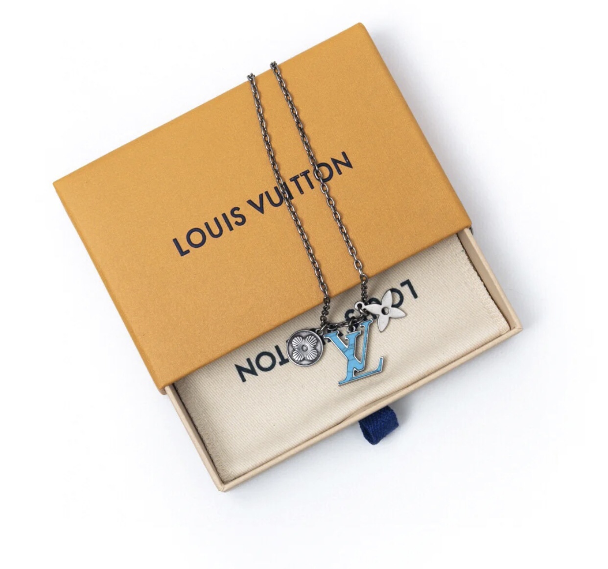Louis Vuitton Blue LV Pendant Necklace - Rep Fashion™
