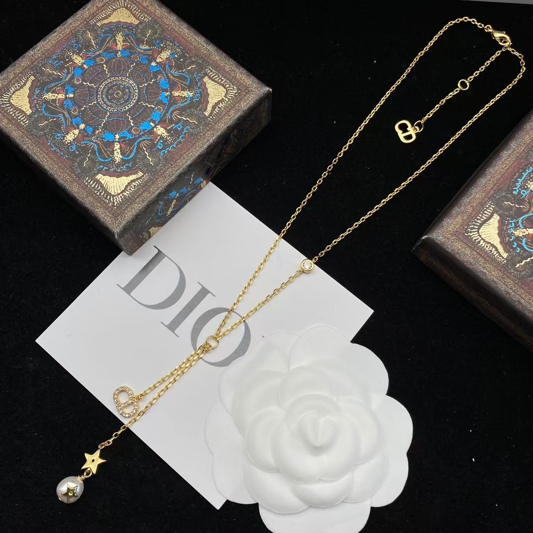 Dior Star Pearl Long Drop Y Necklace - Rep Fashion™