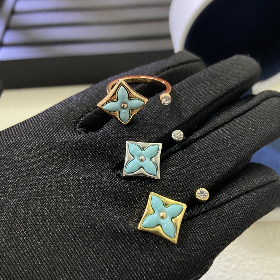 Louis Vuitton Blue Amazonite Open Ring - Rep Fashion™