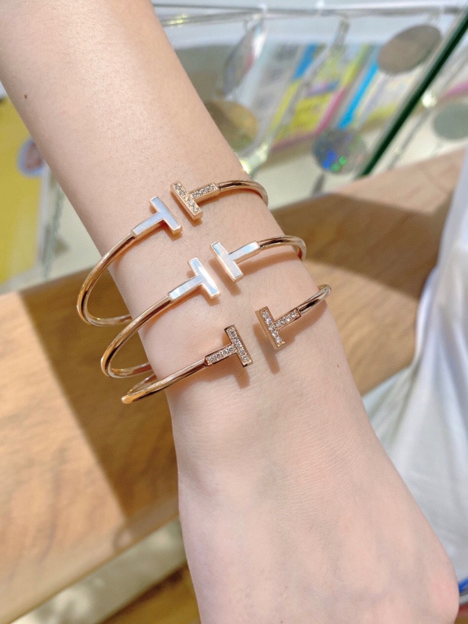 Tiffany Open Cuff Double T Bangle Bracelet - Rep Fashion™