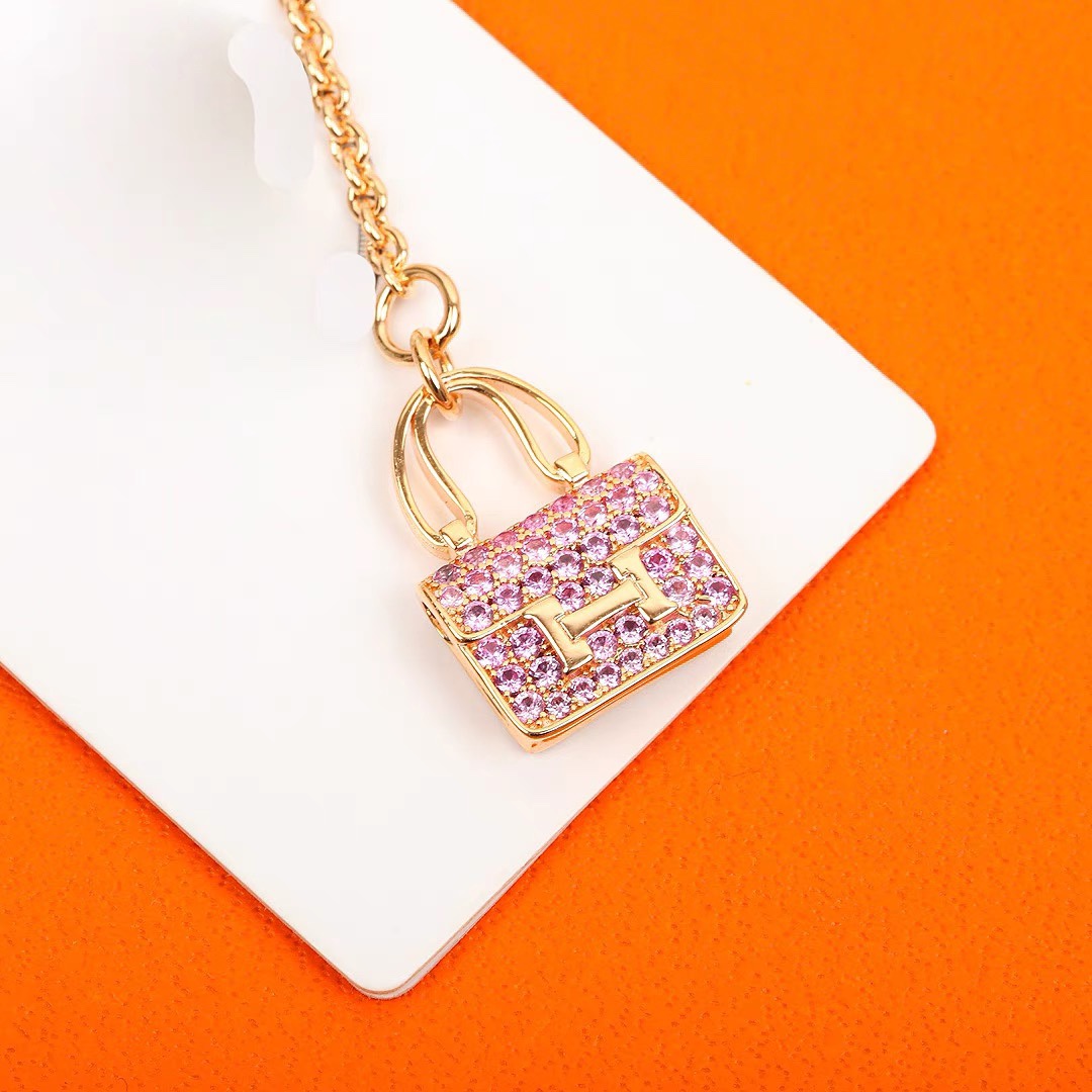 Hermes Pink Diamond H Bag Bracelet - Rep Fashion™