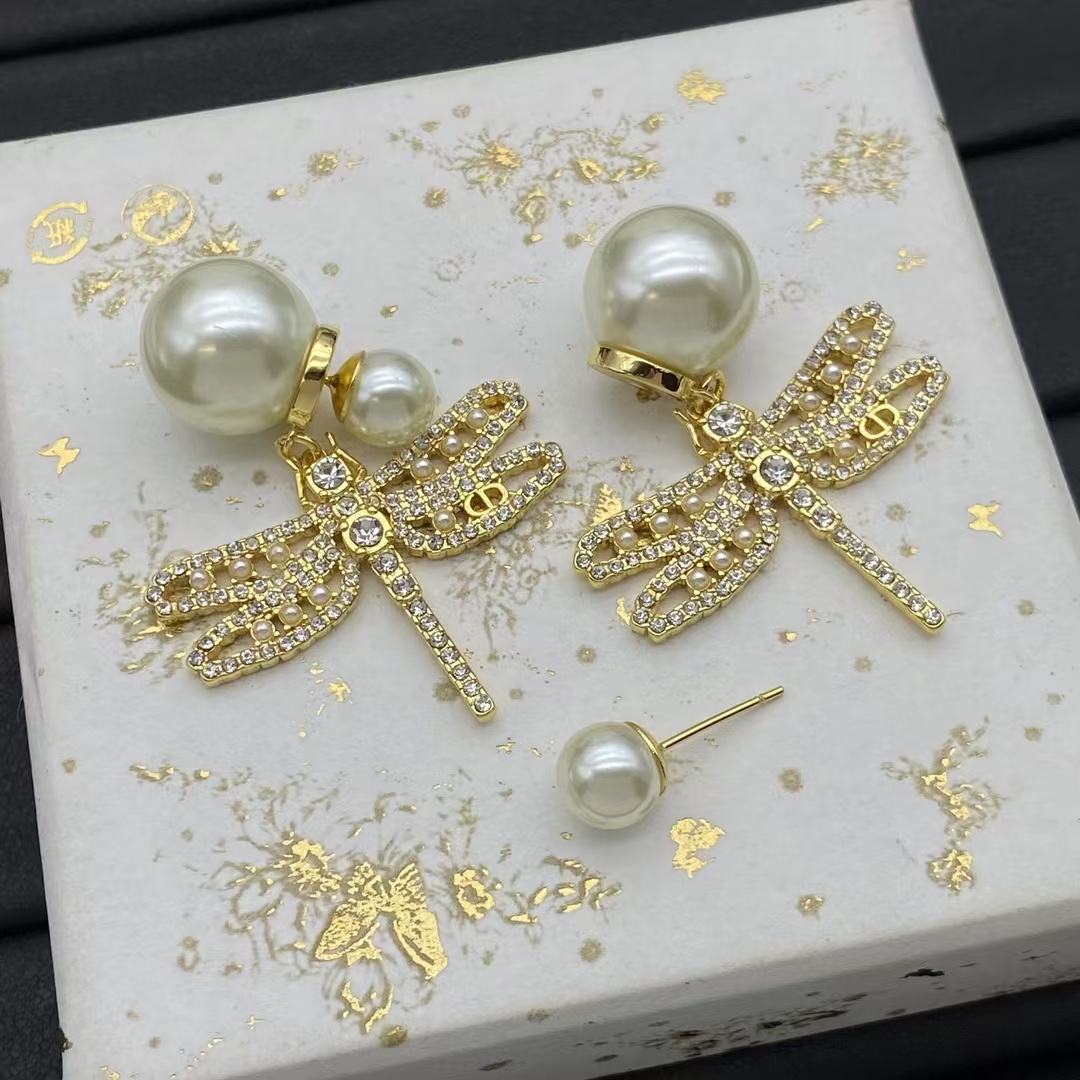 Dior Dragonfly Pearl Earrings - Rep Fashion™