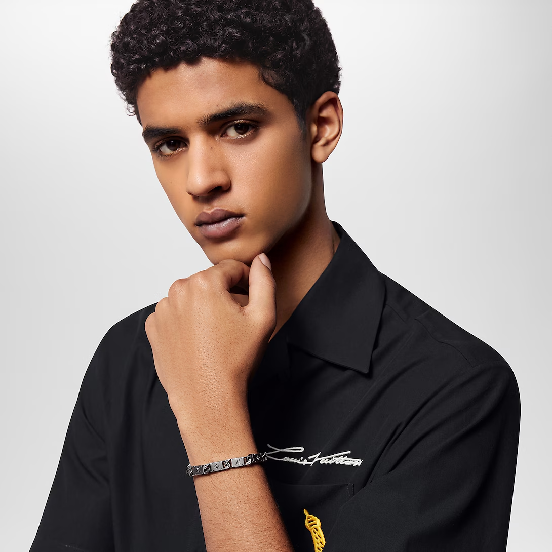 Louis Vuitton Men's Black Gold Monogram Tied Up Bracelet - Rep Fashion™