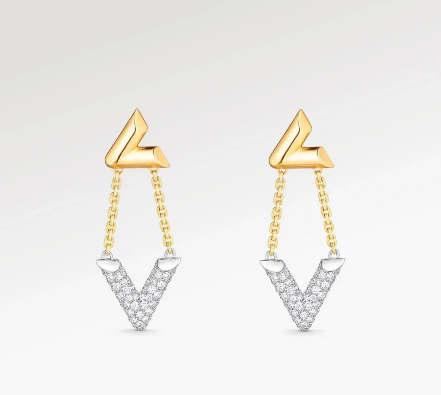 Louis Vuitton Mixed Metal Color Long Dangle Earrings - Rep Fashion™